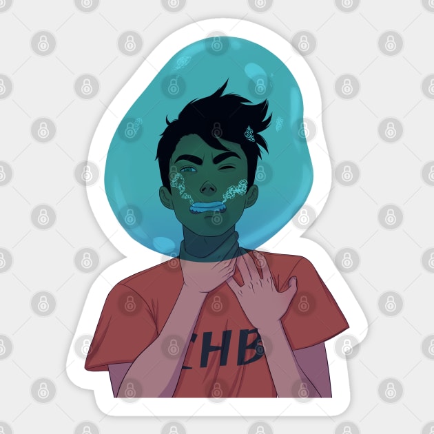 Percy Drowning Sticker by ColonelBaconBits